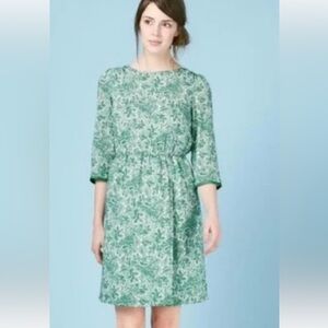 Boden Green Patterned Long Sleeve Dress